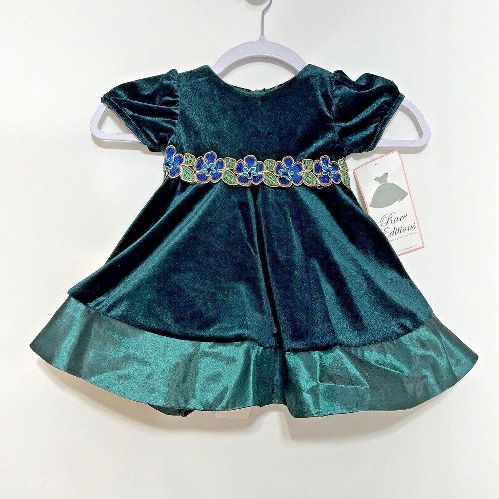 Rare Editions Green Velvet Dress